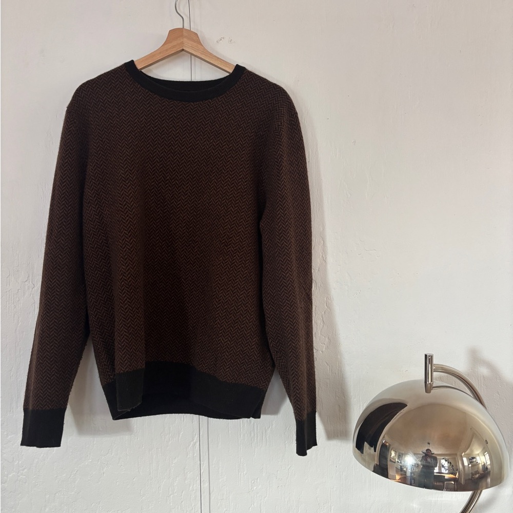J. Crew Herringbone Cashmere Crewneck Sweater